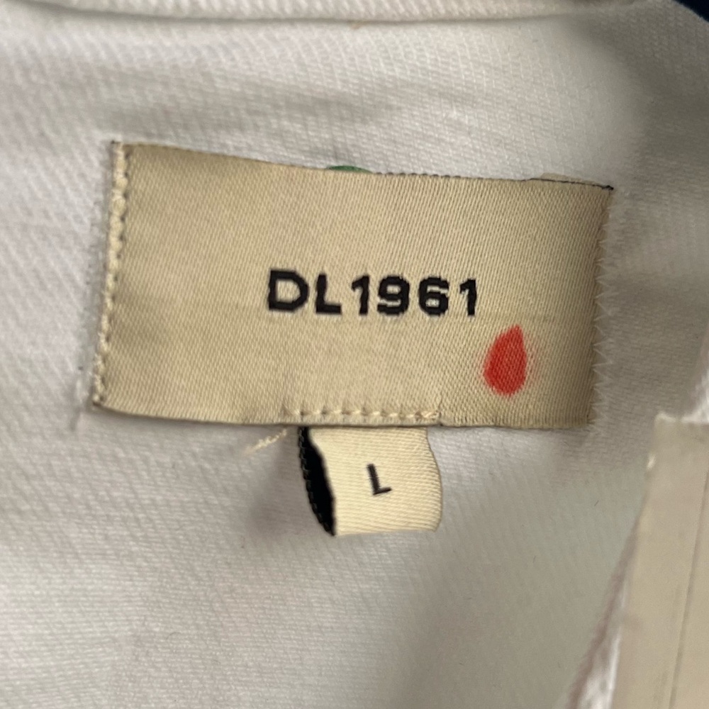 ๐ DL1961 White Denim Sleeveless Stretch Cotton Midi Dress Size L Elegant Summer - Picture 11 of 17